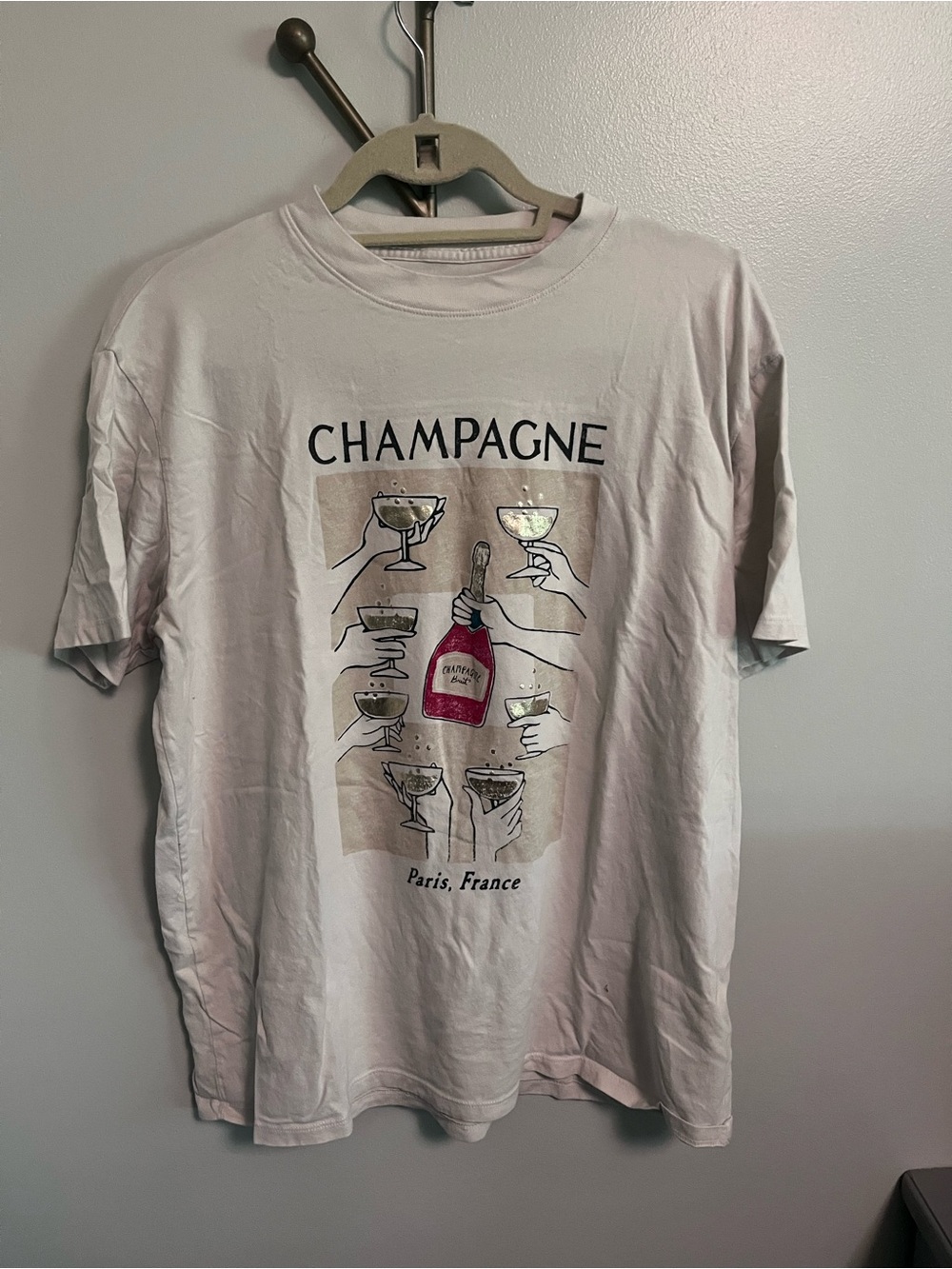 Abercrombie & Fitch Light Pink Champagne Graphic Tee